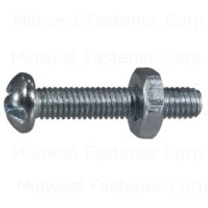 Midwest Fastener #10-32 x 1 in. Round Head Combo Machine Screw with Nuts, 5-Packimage