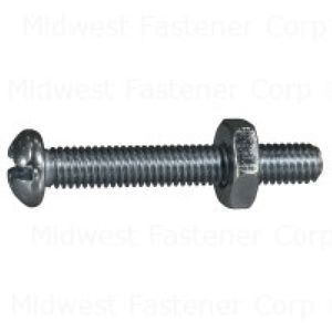 Midwest Fastener #10-32 x 1-1/4 in. Combination Round Head Machine Screw with Nutsimage