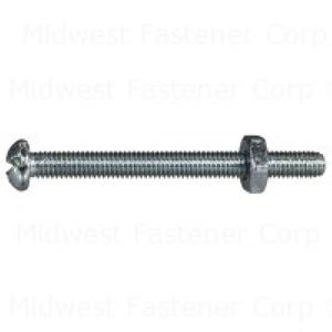 Midwest Fastener #10-32 x 2 in. Combination Round Head Machine Screws with Nuts, 5-Packimage