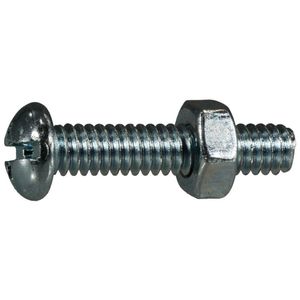 Midwest Fastener 1/4-20 x 1-1/4 in. Combo Round Head Machine Screw with Nutimage