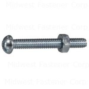 Midwest Fastener 1/4 in.-20 x 2 in. Combination Round Head Machine Screws with Nuts, 5-Packimage