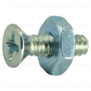 Midwest Fastener #6-32 x 1/2 in. Flat Head Machine Screw with Nuts, 5-Packimage