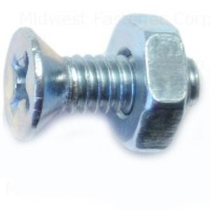 Midwest Fastener #8-32 x 1/2 in. Flat Head Machine Screw with Nuts, 5-Packimage
