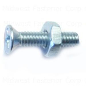 Midwest Fastener #8-32 x 3/4 in. Flat Head Phillips Machine Screw with Nutsimage
