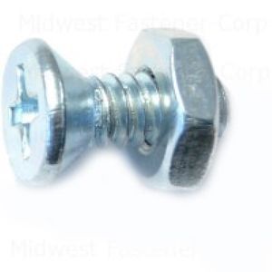 Midwest Fastener #10-24 x 1/2 in. Flat Head Machine Screws with Nuts, 5-Packimage