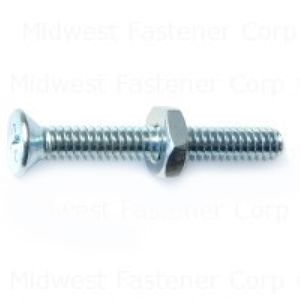Midwest Fastener #10-24 x 1-1/2 in. Flat Head Machine Screw with Nuts, 5-Packimage