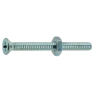 Midwest Fastener #10-24 x 2 in. Flat Head Phillips Machine Screw with Nuts, 5-Pieceimage