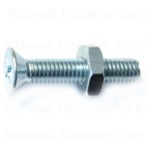 Midwest Fastener #10-32 x 1 in. Flat Head Phillips Machine Screw with Nuts, 5-Packimage