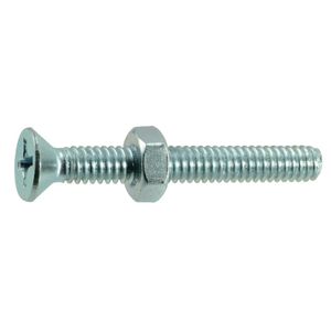Midwest Fastener 1/4-20 x 2 in. Flat Head Machine Screw with Nutimage