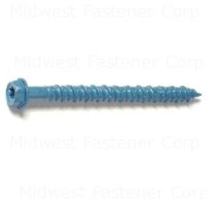 Midwest Fastener 3/16 in. x 2-1/4 in. TorqueMaster Hex Star Concrete Screws, 100-Packimage