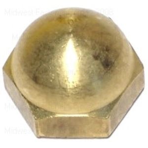 Midwest Fastener 5/16-18 Brass Acorn Cap Nutimage