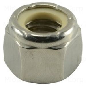 Midwest Fastener 1/2-13 Stainless Steel Nylon Insert Lock Nut, 12-Packimage