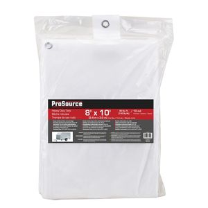 ProSource 8 ft. x 10 ft. 10 mil White Heavy Duty Tarpimage