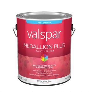 Valspar Medallion Plus 1 gal. Flat Clear Base Exterior Paint and Primerimage