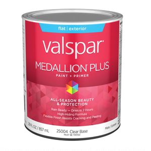 Valspar 1 qt. Medallion Plus Flat Clear Base Exterior Paint and Primerimage