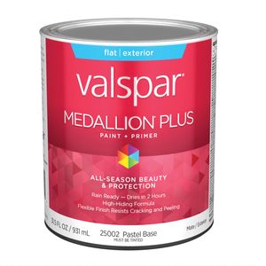 Valspar 1 Quart Medallion Plus 2500 Series Flat Pastel Base Exterior Paint and Primerimage