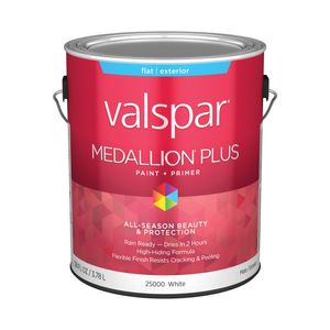 Valspar 1 gal. Flat White Medallion Plus Exterior Paint and Primerimage