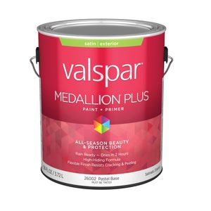 Valspar 1 gal. Medallion Plus Satin Pastel Base Exterior Paint and Primerimage