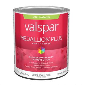 Valspar 1 qt. Medallion Plus Satin Pastel Base Exterior Paint and Primerimage