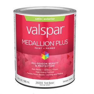 Valspar 1 qt. Medallion Plus Satin Exterior Latex Paint Tint Baseimage