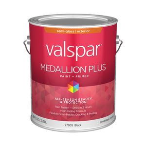 Valspar Medallion Plus 1 gal. Black Semi-Gloss Exterior Paint and Primerimage