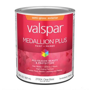 Valspar Medallion Plus 1 qt. Clear Base Semi-Gloss Exterior Paint and Primerimage