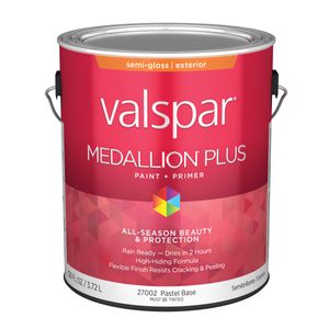 Valspar 1 gal. Medallion Plus Pastel Base Semi-Gloss Exterior Paint and Primerimage