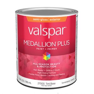 Valspar 1 qt. Medallion Plus Semi-Gloss Exterior Tint Base Paint and Primerimage