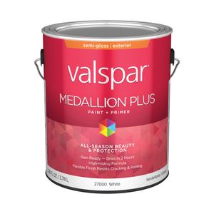 Valspar Medallion Plus 1 gal. Semi-Gloss White Exterior Paint and Primerimage