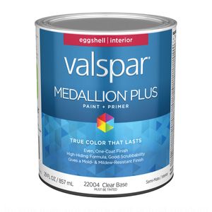 Valspar 1 Quart Medallion Plus Eggshell Clear Base Interior Paint and Primerimage