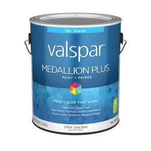 Valspar 1 gal. Medallion Plus Flat Clear Base Interior Paint and Primerimage