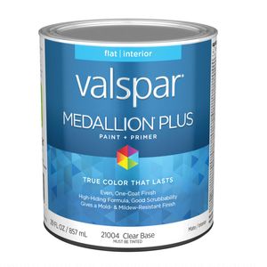 Valspar Medallion Plus 1 qt. Interior Flat Clear Base Paint and Primerimage