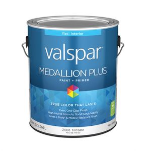 Valspar 1 gal. Medallion Plus Flat Tint Base Interior Paint and Primerimage