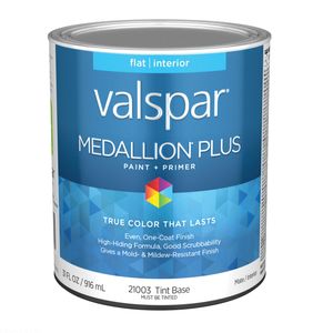 Valspar 1 qt. Medallion Plus Flat Tint Base Interior Paint and Primerimage