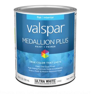 Valspar 1 qt. Ultra White Flat Interior Paint and Primerimage