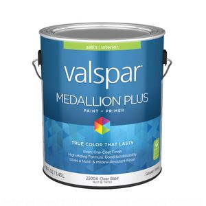 Valspar 1 gal. Medallion Plus Satin Clear Base Interior Paint and Primerimage