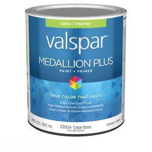 Valspar 1 qt. Medallion Plus Satin Clear Base Interior Paint and Primerimage
