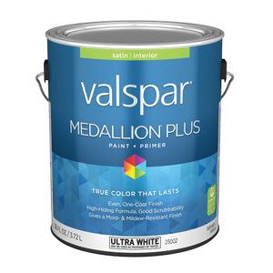Valspar Medallion Plus 1 gal. Ultra White Satin Interior Paint and Primerimage