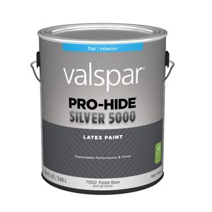 Valspar 1 gal. Pro-Hide Silver 5000 Flat Pastel Base Interior Latex Paintimage