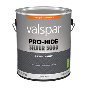 Valspar 1 gal. Pro-Hide Silver 5000 Semi-Gloss White Interior Paintimage