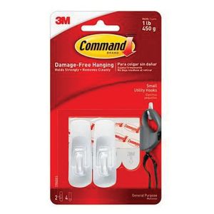 Command Small 1 lb. White Utility Hooks, 2-Packimage