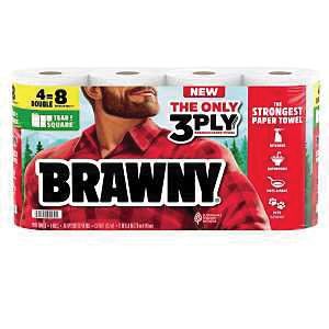 Brawny Tear-A-Square 7569379 3-Ply Paper Towel Rollimage