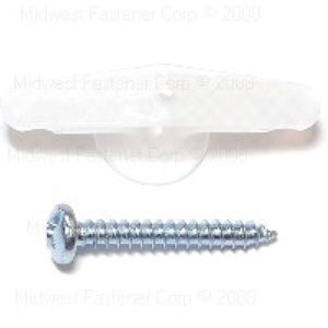 Midwest Fastener 1/8 in. - 1/4 in. x 1-1/2 in. Plastic Toggles and Screwsimage
