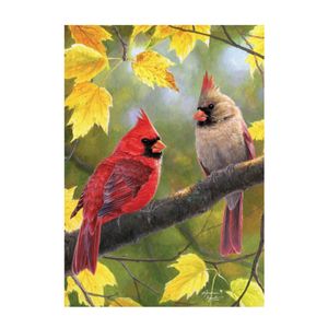 cardinal couple garden flagimage
