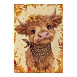 fall highland cow garden flagimage