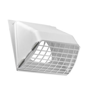 Lambro Industries 4 in. White Plastic Wall Vent Hoodimage