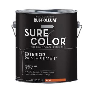 Rust-Oleum Sure Color 1 gal. Flat Black Exterior Paint and Primerimage