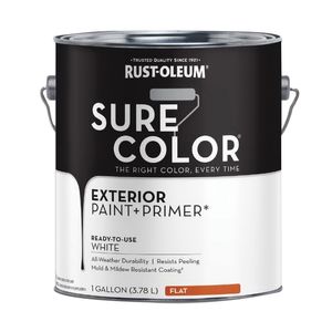 Rust-Oleum Sure Color 7549926 Flat White Exterior Paint and Primer, 1 gal.image