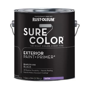 Rust-Oleum Sure Color 7549983 1 gal. Satin Black Exterior Paint and Primerimage