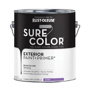 Rust-Oleum Sure Color 1 gal. White Satin Exterior Paint and Primerimage